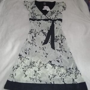 Elegant Black and White Floral Dress